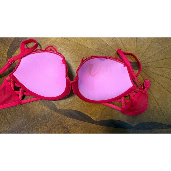 Victoria's Secret PINK red push up lace bra size 34c - Picture 3 of 5